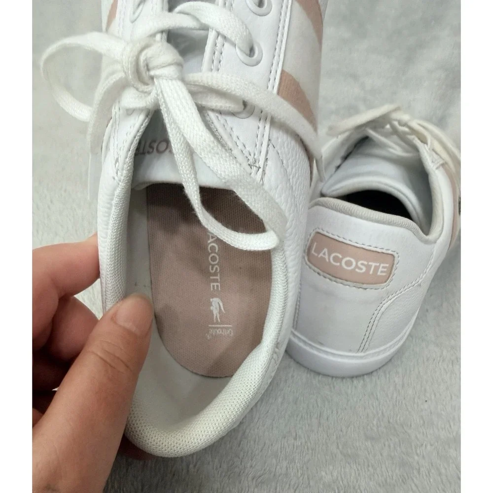 Lacoste  Womens Grad Vulc 120 1 P Shoes | White/Light Pink SZ 10